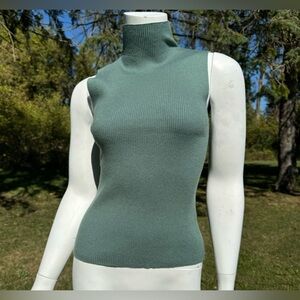 NWT Teal Ribbed Turtleneck Tanktop 'Sweewe Paris' Small Shabby Chic
